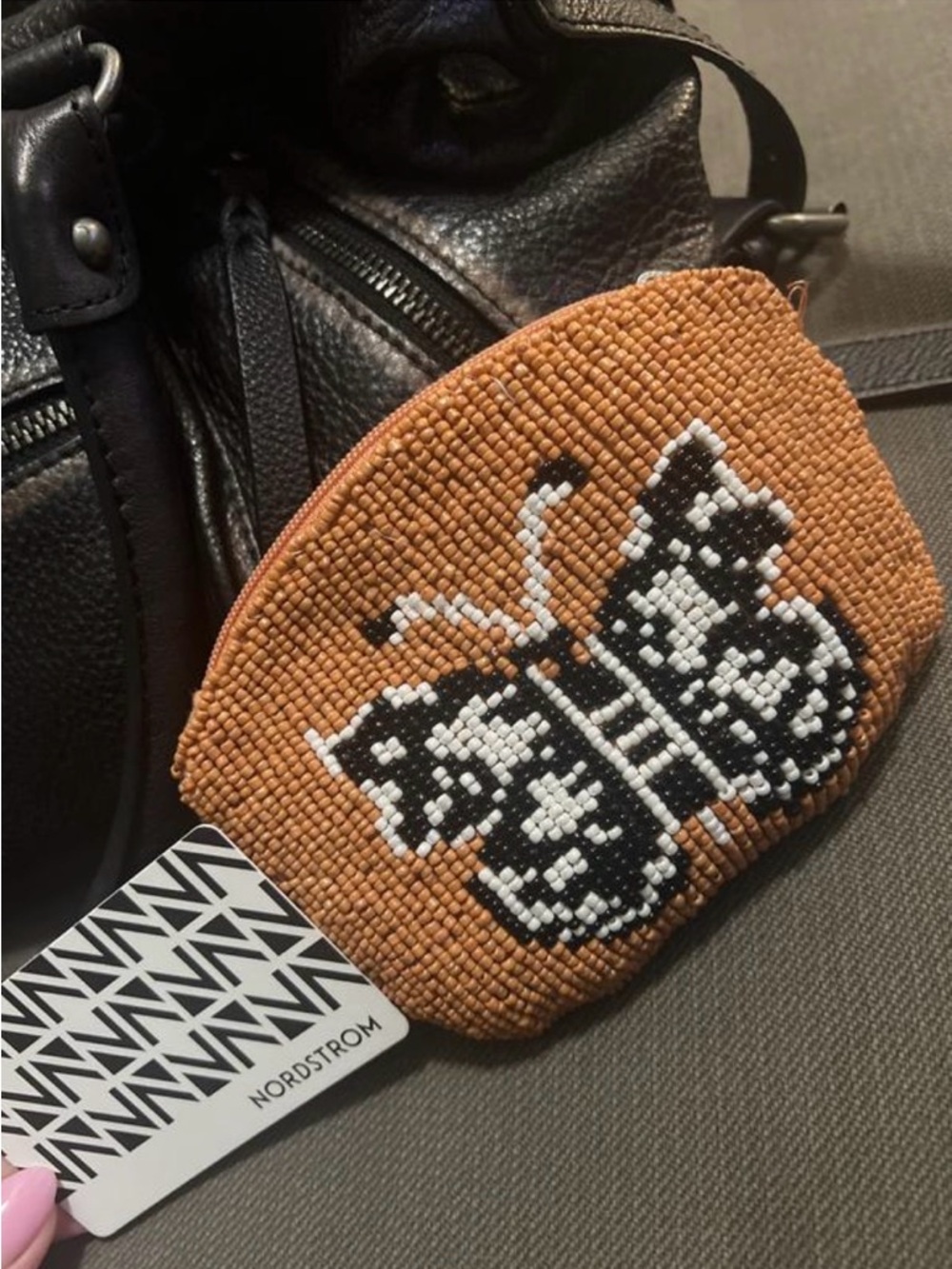 FP Mariposa Glass Beaded Butterfly Wallet in Orange and Black “Desert Topaz” - Picture 6 of 6